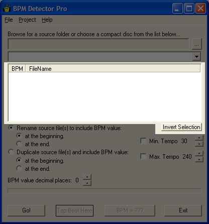 Track selection dialog controls